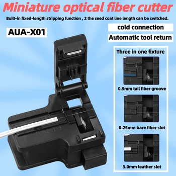 AUA-X01 Minyatür Fiber Optik Kesici Otomatik Takım Dönüş FTTH Soğuk Bağlantı Fiber Cleaver Plastik Malzeme