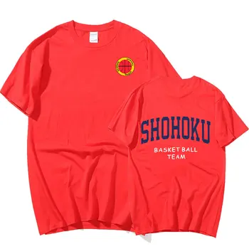 Japon animesi Slam Dunk Shohoku Basketbol Takımı T Shirt Büyük Boy Cosplay Unisex Giyim Üst Sakuragi Hanamichi Baskı T Shirt