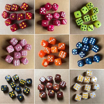 Yeni 10 adet / takım Yuvarlak Köşe İnci Mücevher Dices 16mm Renkli 6 Taraflı Zar Oyun Masası Oyun Eğlence Malzemeleri