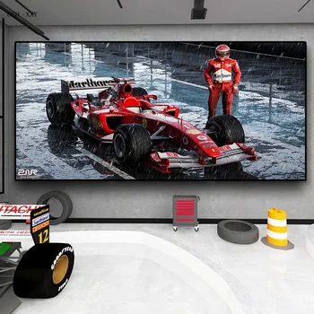 F1 Yarış Araba Racer Tuval Boyama Racer Yağmur Poster ve Baskılar Modern Duvar Sanatı Resimleri Oturma Odası Dekor (Çerçeve yok)