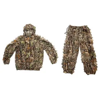 Avcılık Ekipmanları Gizli Woodland Ghillie Suit Hava Çekim Giysileri Yetişkinler Kamuflaj Askeri Orman Giyim
