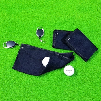 Kare Golf Topu temizleme Havlusu Geri Çekilebilir Anahtarlık Aracı Toka Temizleme Topları Golf Pamuk Mendil Temizleyici Havlu