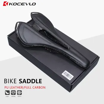 KOCEVLO tam karbon + Deri fiber yol / dağ bisiklet selesi koltuk / yastık / Karbon eyer