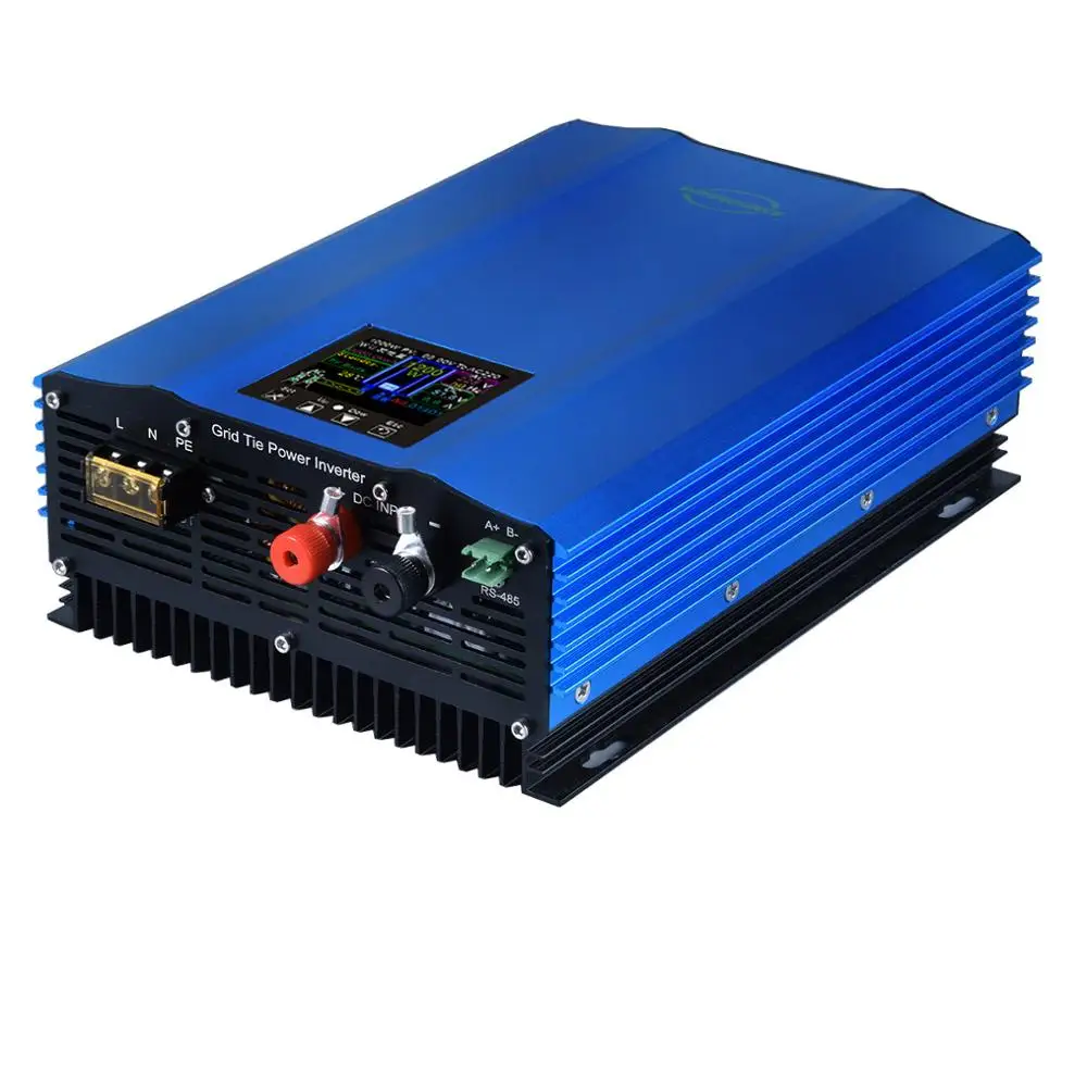 1200W Yüksek verimli şebeke bağlantı invertörü mikro invertör ile renkli LCD PV şebeke bağlantı invertörü ayarlanabilir Pil deşarj