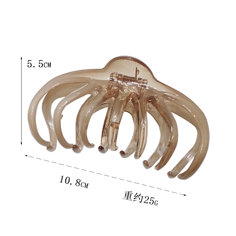Moda Kaplumbağa Kabuğu Büyük Yengeç Saç Pençe Barrette Klipler Kadınlar 10.5 CM Şeffaf Plastik At Kuyruğu Tutucu Kelepçe saç aksesuarları