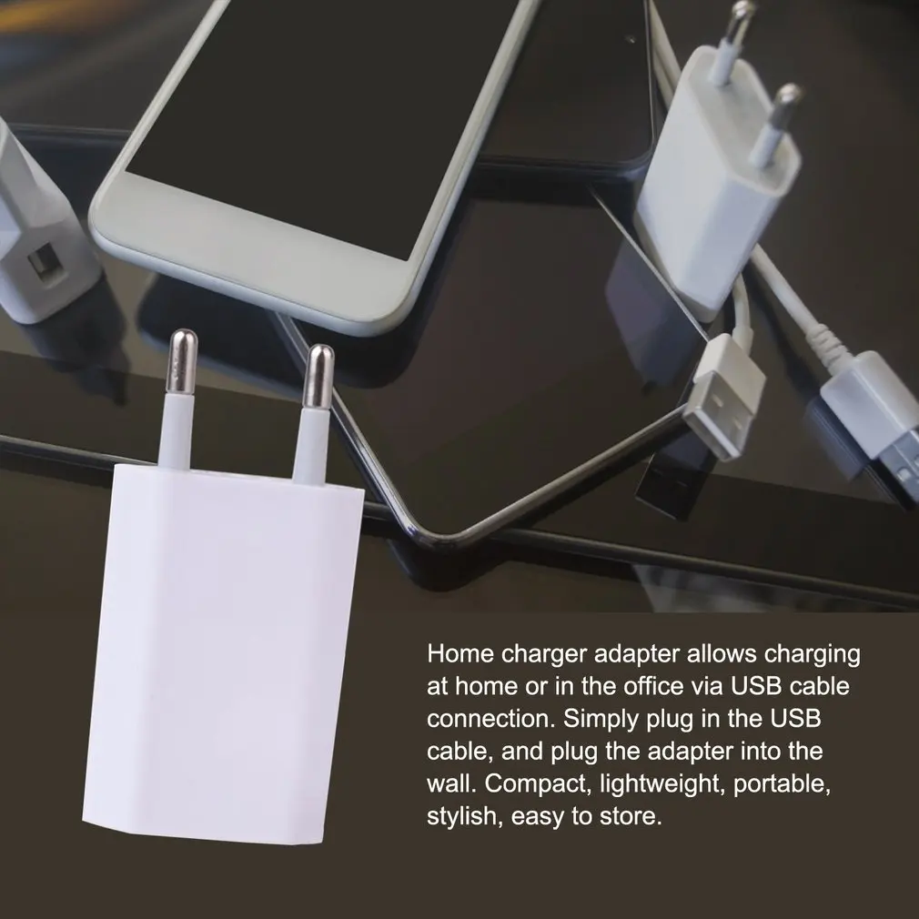 USB Duvar Şarj Şarj Adaptörü 5 V 1A Tek USB Bağlantı Noktası Hızlı Şarj Soket Küp iPhone 7/6 S/6 S Artı/6 Artı