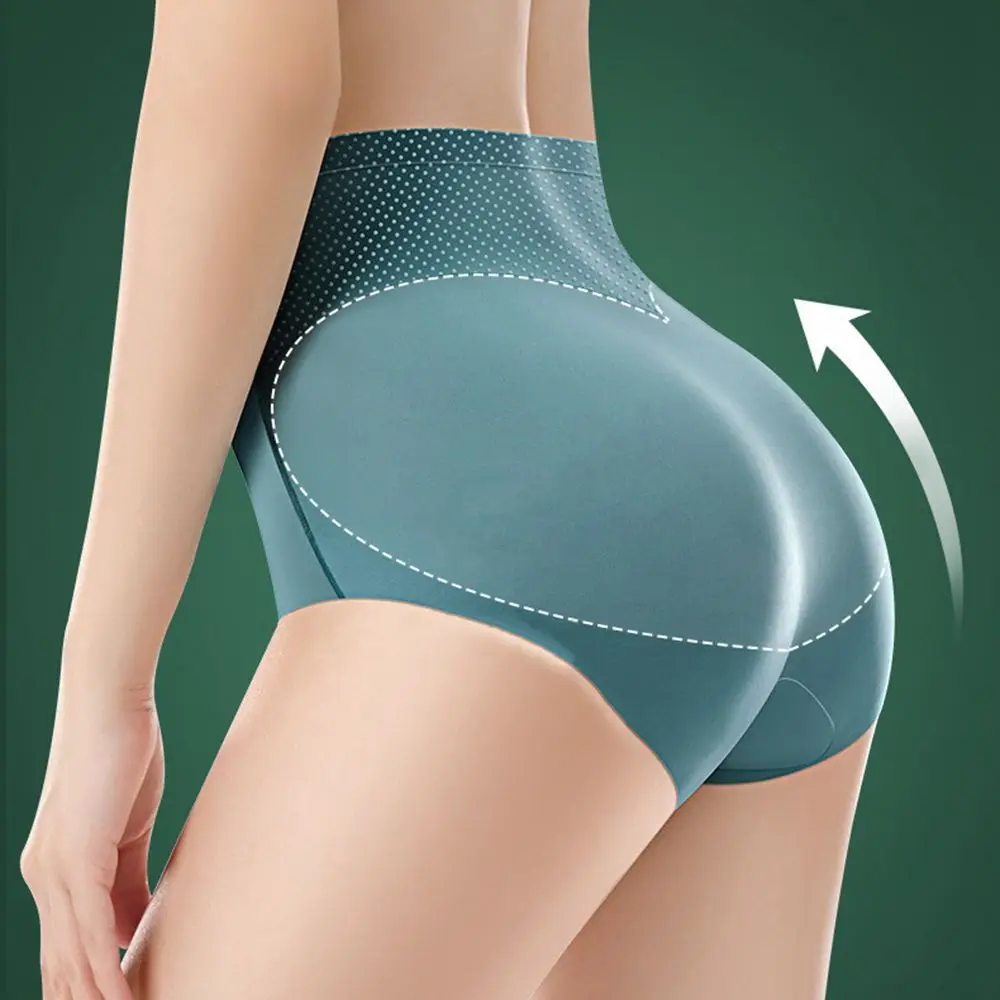 Yeni Buz İpek Dikişsiz Külot Yüksek Bel Düz Göbek kadın Külot Güçlü Vücut Şekillendirme Pantolon 3D Kalça Kaldırma Külot Shapewear L-XXL