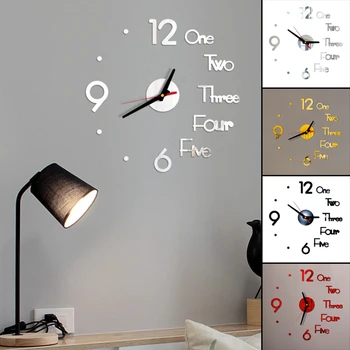 Akrilik Dijital 3D duvar saati DIY Çerçevesiz Dilsiz Saat Ayna Yüzey Roma Romen Rakamları Sticker Saat Ev Ofis için ÖN