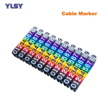 450 Adet / grup Kablo Renk Numarası Tüp M Açık Kart Tipi İşaretleyiciler Klip Ağ Ethernet Tel Plastik Etiket Etiket 1.5-6mm2 16-10AWG