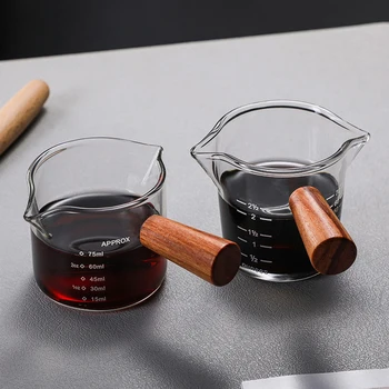 Isıya dayanıklı Cam Espresso Ölçüm cam kupa süt sürahisi Saplı Ölçekli Ölçüm Kabı