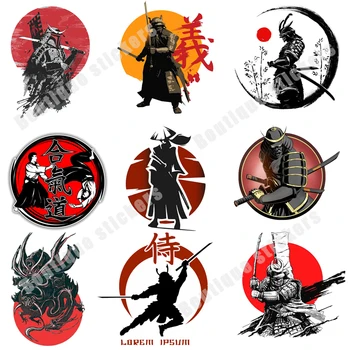 Jpct Japon Aikido zırh Samurai Ninja çıkartması arabalar, motosikletler, kask su geçirmez vinil yapışkan uzunluğu 15cm