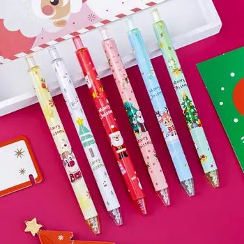 60 adet / grup Kawaii Noel Basın Jel Kalem Sevimli 0.5 mm Siyah mürekkep Nötr Kalemler Promosyon Hediye Kırtasiye Okul Malzemeleri