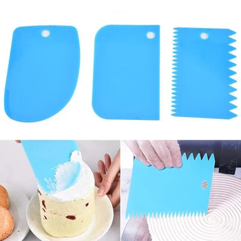 3 Adet / grup Hamur Kek Kesici Dilimleme Spatula Pürüzsüz Düzensiz Diş Kenar DIY Kek Dekorasyon Fondan Pasta Kesiciler Pişirme Araçları