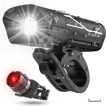 Batı BİSİKLET Bisiklet Far T6 L2 LED Bisiklet Ön Arka İşık Seti USB şarj edilebilir pil Su Geçirmez Kuyruk İşık El Feneri Yeni