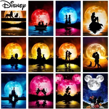 Disney Elmas Boyama Mickey Et Minnie Gölge Ay Tam Elmas Nakış Çapraz Dikiş Kiti Ev Dekorasyon Çocuklar İçin Hediyeler