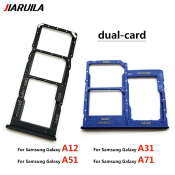 Çift Kart Sim Tepsi Tutucu Samsung Galaxy A12 A31 A51 A71 A125F SİM Kart Tepsi Yuvası Tutucu adaptör soketi Onarım Parçaları