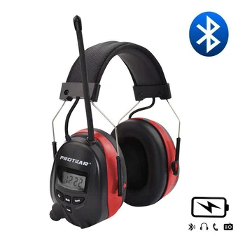 Protear NRR 25dB İşitme Koruyucu Bluetooth AM / FM Radyo Earmuffs Elektronik kulak koruyucu