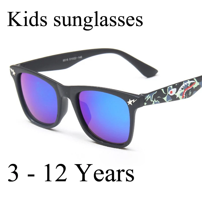 Çocuk moda güneş gözlükleri Kare Ayna güneş gözlüğü Marka Tasarım Güneş Gözlüğü Erkek ve Kız Tasarım Gözlük UA400 D003