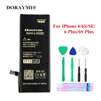DORAYMI Telefonu Pil ıçin iPhone 6 SE 6 s artı 6 artı iPhone6 iPhone6s Lityum Polimer Piller Şarj Edilebilir Bateria + Araçları