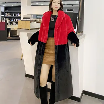 Büyük boy Ceket Parka Kış Giyim Kadın Faux Kürk Ceket Tüylü Uzun Kürk Ceket Yaka Palto Kalın Sıcak Kadın Peluş Mont 5XL