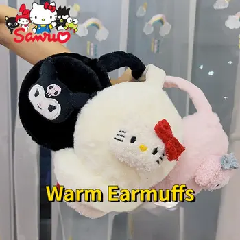 Sanrio Melody Kuromi Hello Kitty Kış Sıcak Earmuffs Taşınabilir Katlanabilir Karikatür Earmuffs Erkek ve Kadın Peluş Sıcak Kulak İpuçları