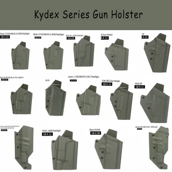 Taktik Kydex Tabanca Kılıfı Glock 17/19/43/45 Beretta M9 P229 P226 1911X400 / X300 / TLR ışık Tabanca Kılıfı Hızlı Bırakma Kilitleme