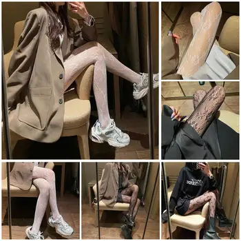 Oyulmuştur Dantel Örgü Çorap Dipli Külotlu Japon Lolita Retro Çiçek Rattan Çorap Kadın Tayt Seksi Iç Çamaşırı