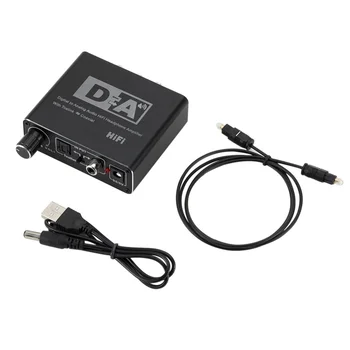 HIFI DAC Amp Dijital Analog ses dönüştürücü Dekoder 3.5 mm AUX RCA Amplifikatör Adaptörü Toslink Optik Koaksiyel Çıkış DAC 24bit