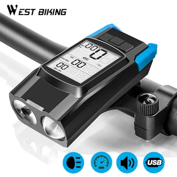 Bisiklet ön ışık Seti 4000mAh USB Şarj edilebilir Far Hız Göstergesi ile Boynuz 800 Lümen LED Bisiklet Lambası Bisiklet El Feneri MTB