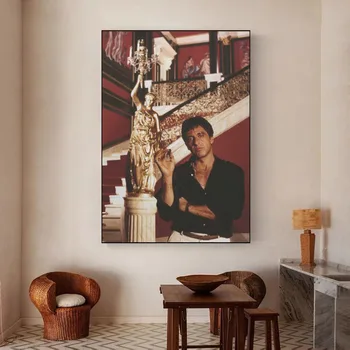 Scarface Tony Montana Dünya Posteri Ve Resim Baskı Modern Tuval Boyama Duvar Sanatı Oturma Odası Ev Dekor için Duvar Posterleri