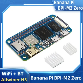 Muz Pi M2 Sıfır BPI-M2 Sıfır Alliwnner H3 Cortex - A7 WİFİ ve BT Ahududu Pi Sıfır ile Aynı Boyutta 2 W İsteğe Bağlı Kasa Güç Kaynağı