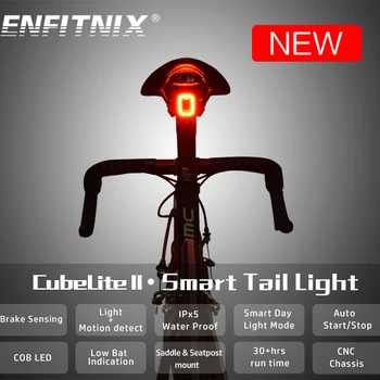 ENFITNIX Cubelite2 bisiklet el feneri bisiklet arka akıllı arka lambası fren algılama su geçirmez LED gün ışığı eyer Seatpost ışık