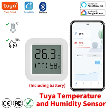 Tuya Sıcaklık Nem Sensörü Mini LCD dijital ekran ile Uyumlu Bluetooth APP Uzaktan Kumanda Termometre Higrometre