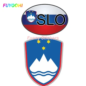 FUYOOHİ Oyun Çıkartmalar Kişilik Slovenya Bayrağı Ülke Kodu Vücut Pencere Çıkartması Araba Sticker Motosiklet Vinil PVC Çıkartması Grafik
