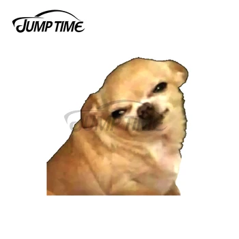 JumpTime 13x8. 9cm Köpek Meme Komik Araba Çıkartmaları Çizilmeye Dayanıklı Motosiklet Çıkartması Karikatür Cam vinil araç örtüsü