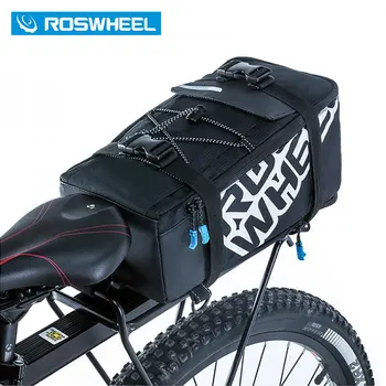 Roswheel 141276 bisiklet gövde Pannier 5L bagaj taşıyıcı çanta naylon PU kumaşlar EVA yastık ışık yansıtıcı el omuz taşıma çantası