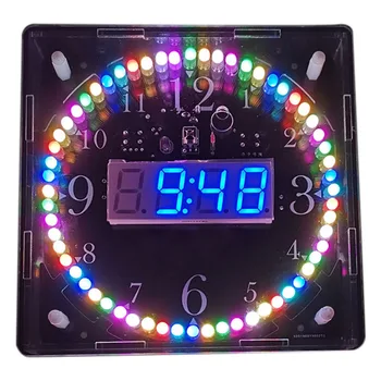 DIY Elektronik Kiti LED Saat Sodering Proje Kiti Renkli LED RGB Renk Spektrumu Müzik Çalar Saat Uzaktan Kumanda