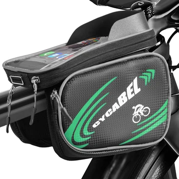 Çerçeve Ön Üst Tüp Bisiklet Çantası Bisiklet Çantası Yüksek kapasiteli Su Geçirmez 6.5 in telefon kılıfı Dokunmatik Ekran Çantası MTB Paketi Bisiklet Aksesuarları