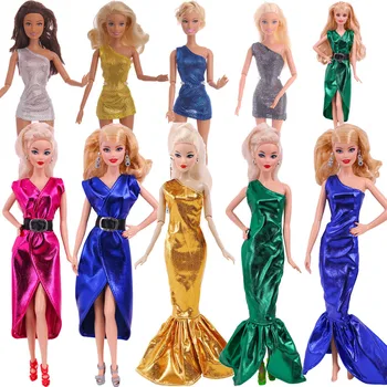 Barbie oyuncak bebek giysileri Akşam Yetişkin Prenses Etek Pullu Uzun Elbiseler İçin Uygun 11.8 inç Bebek Parti Giyim Balo Hediye