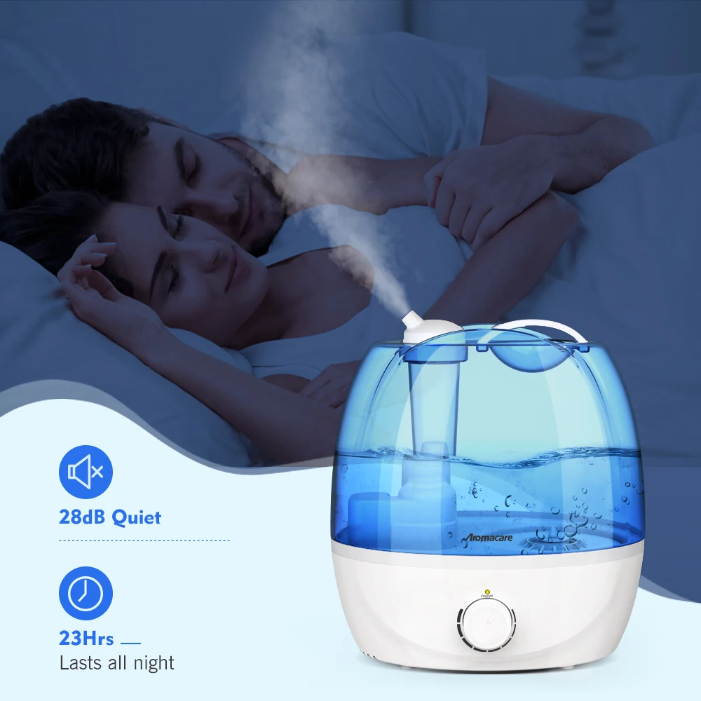 Aromacare Serin Mist Hava Nemlendirici 2.6 L Sessiz Ultrasonik Nemlendiriciler Yatak Odası ve Büyük oda için-Ayarlanabilir-360° Rotasyon-BPA ÜCRETSİZ