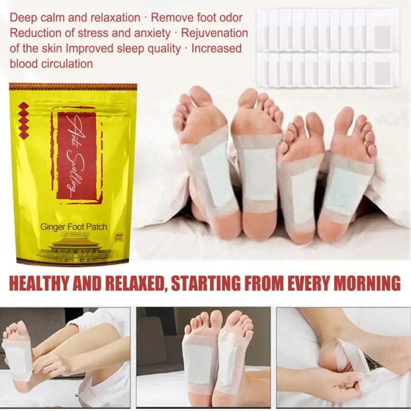 Uyku sağlık zencefil pelin detoks ayak macunu derin temizlik ayak macunu vücut toksin detoks ayak pedi 10/100 adet ayak bakımı spa