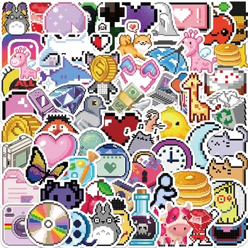 10/30/64 ADET Piksel INS Tarzı Karikatür Graffiti Çıkartmalar Estetik Çıkartması Dizüstü Bavul Karalama Defteri Telefon Sevimli Anime Sticker Çocuk Oyuncak