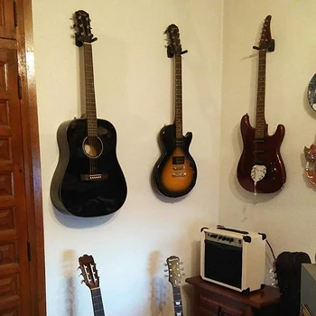 8 x Gitar askı kancası Tutucu Duvara Monte Ekran Akustik Gitar Standı Ukulele Bas Mandolin Banjo Duvara Monte Askıları Siyah