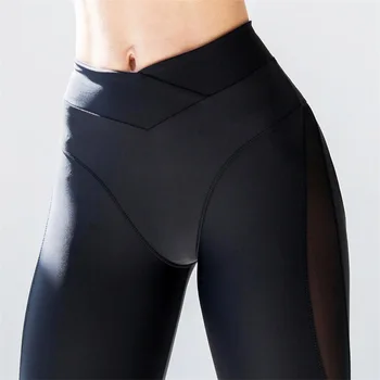 Tayt Kadınlar Seksi Pembe Push Up Spor Tayt Moda Bayanlar Egzersiz Yüksek Bel Siyah Mesh Spandex Tayt Pantolon İnce