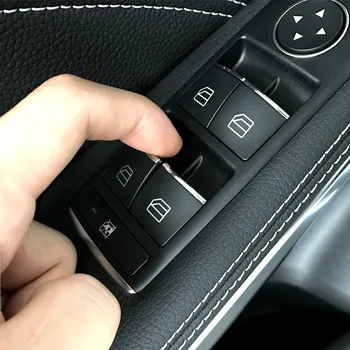 ABS Araba pencere camı Kaldırma Düğmeleri Sequins Çıkartmaları İçin 7 adet Mercedes Benz A B CLA GLA Sınıfı W176 W246 C117 X156