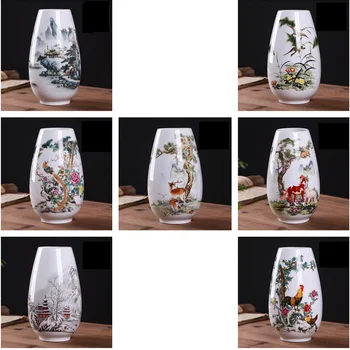 Seramik Çiçek Vazo Jingdezhen Vintage Saksı Çin Geleneksel Hayvan Vazo Masa El Sanatları Ev Mefruşat ürünleri Tencere