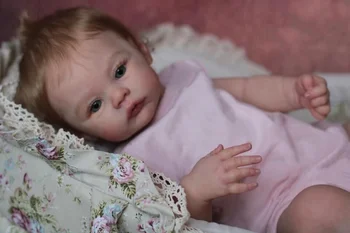 48CM Bebe Bebek Yeniden Doğmuş Bebek Kız Çayır Yumuşak Sevimli Vücut Gerçekçi Yumuşak Dokunmatik El Boyama 3D Cilt Görünür Damarlar Sanat Bebek