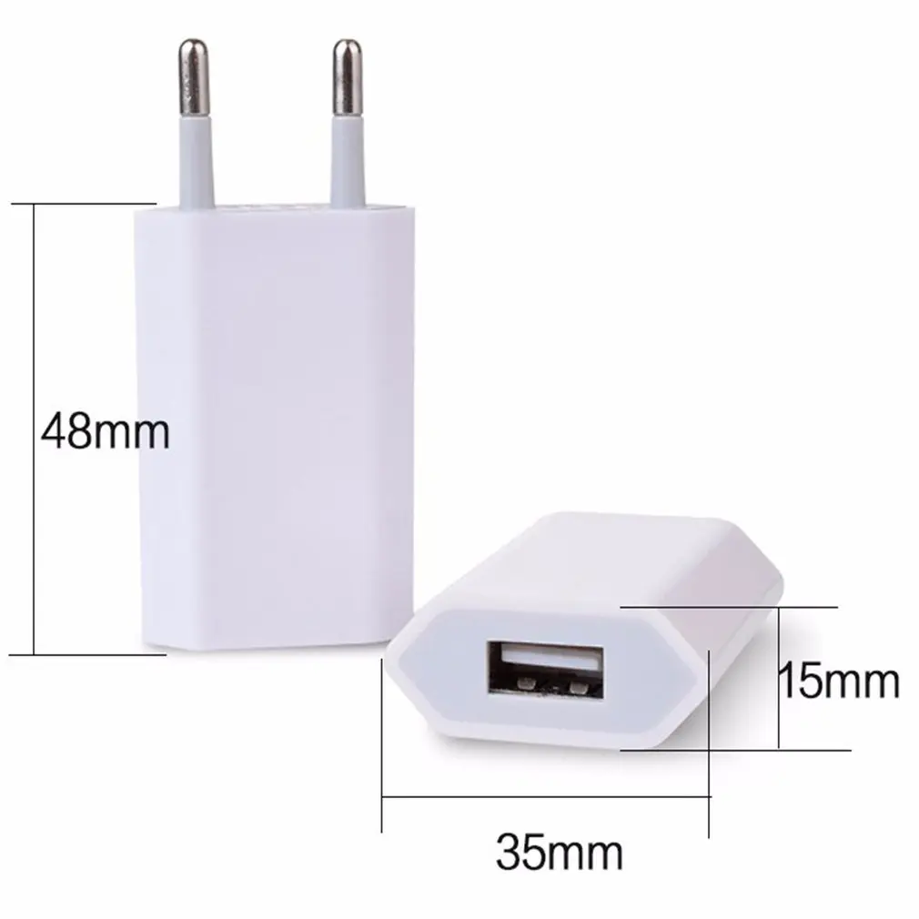 USB Duvar Şarj Şarj Adaptörü 5 V 1A Tek USB Bağlantı Noktası Hızlı Şarj Soket Küp iPhone 7/6 S/6 S Artı/6 Artı