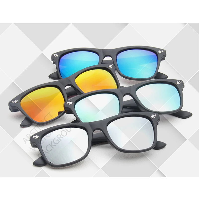 Çocuk moda güneş gözlükleri Kare Ayna güneş gözlüğü Marka Tasarım Güneş Gözlüğü Erkek ve Kız Tasarım Gözlük UA400 D003