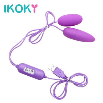 USB Tak Oyna Çift Vibratörler Kadınlar İçin Klitoris Stimülatörü Vajinal Topları Titreşimli Anal Plug Kadın Seks Oyuncak Yetişkin Ürün Erotik